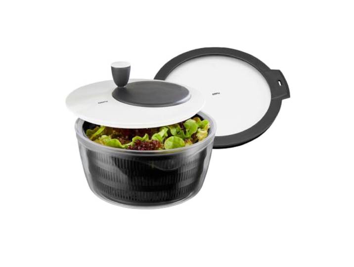 GEFU Salatschleuder Rotare - 3l Volumen - Mit Kurbel & Frischhaltedeckel BPA-freie Gemüseschleuder mit Ausgießer, 4-in-1 Set zum Waschen, Trocknen, Servieren und längerem Aufbewahren