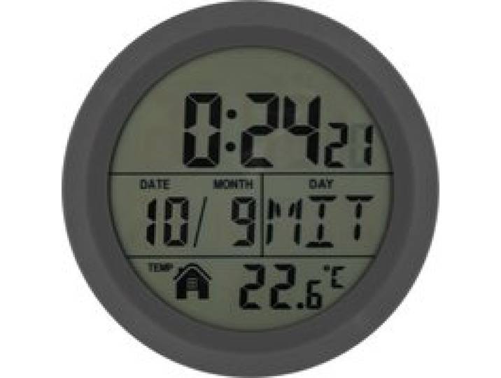 AURIOL® Horloge de salle de bain radiopilotée, avec 4 ventouses à l'arrière. (gris)