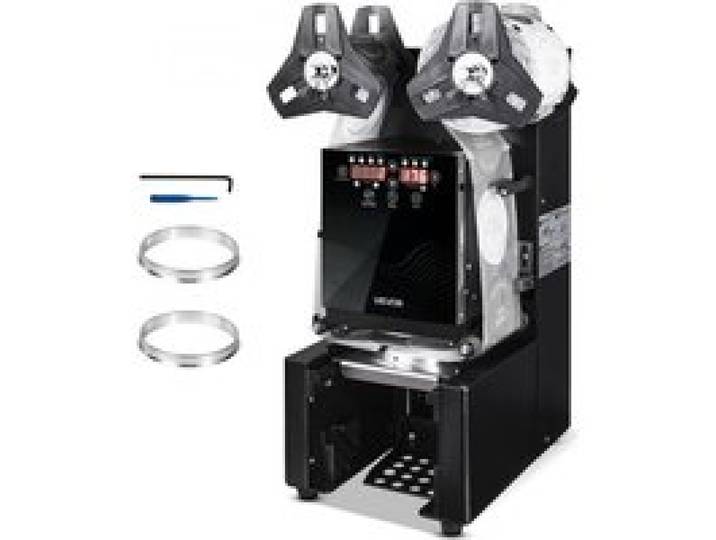 VEVOR Becherversiegelungsmaschine, 500–650 Tassen/h, Verschließmaschine für 190 mm hohe & 90/95 mm große Tassen, Elektrischer Boba-Tee-Versiegeler mit LCD-Bedienfeld für Bubble Milk Tea Coffee
