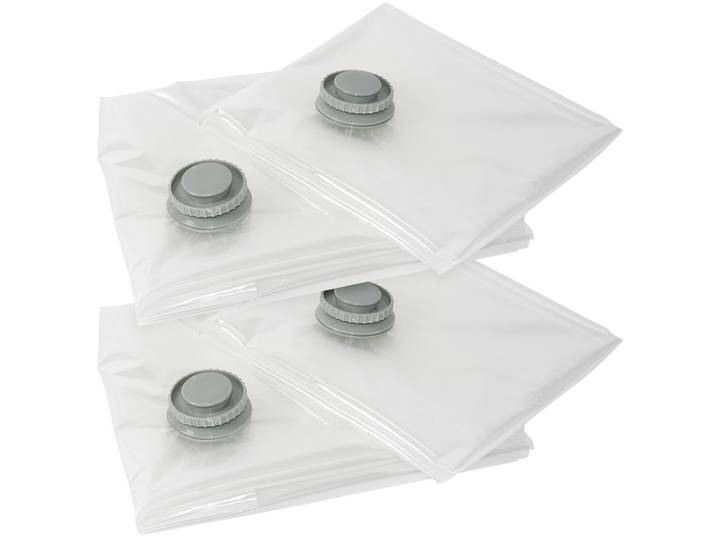 Vakuumbeutel für Kleidung und Bettwäsche, 4 Stück, transparent, 2 Grössen