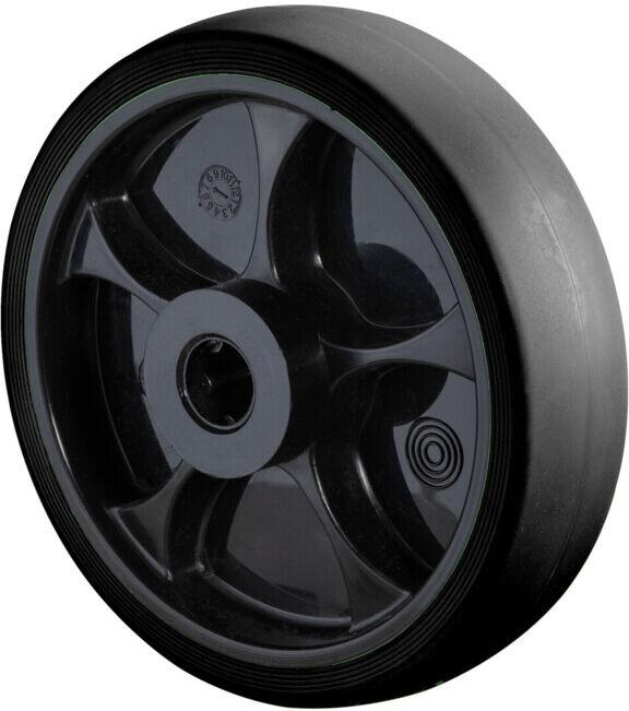 BS Roulettes roue en caoutchouc thermoplastique 100 mm noire, synthétique, RL ; BS Rollen (B44.101.F006)