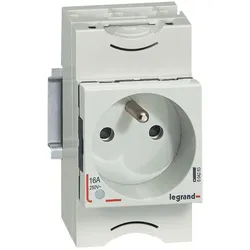 Legrand 004283 Verteilereinbausteckdose, Franz. Standard, 10/16A 250 VAC, 2p+E, Glimml., 2,5TE