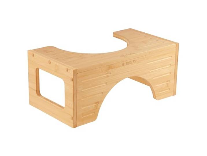 BUDDLEY Toiletkruk, inklapbaar, toiletkruk, bamboe, voor de juiste houding, toiletkruk, natuurlijke krukpositie, bamboe natuurlijk)
