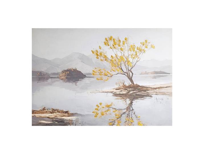 Leinwandbild, Mehrfarbig, Holz, Landschaft und Natur, rechteckig, 70x100 cm, Fsc, Made in EU, einfache und schnelle Anbringung, gedruckt und veredelt mit Handmalerei, Bilder & Rahmen, Bilder, Leinwandbilder