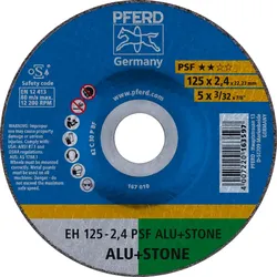 PFERD TOOLS Trennscheibe EH gekröpft Universallinie PSF ALU+STONE für Alu/NE-Metall/Stein - 61820222