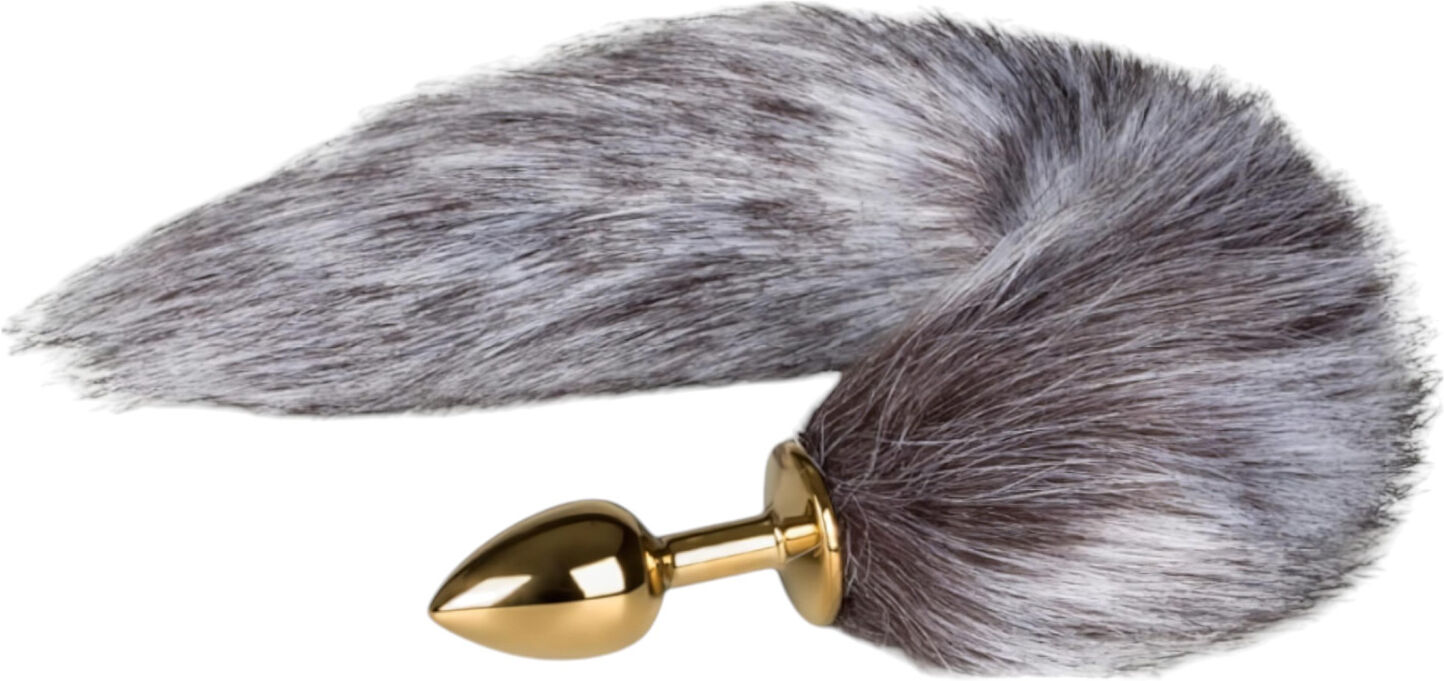 EasyToys Fox No. 5 - metal anal plug with fox tail (gold-silver)