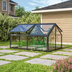 Vitavia Frühbeet Zola inkl. 4 Dachfenster 3 mm ESG Schwarz