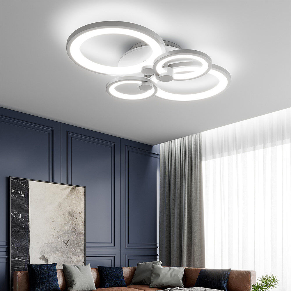 Ivy Bronx Bergstrom Modern Circular 4-Light 58cm LED Flush Mount Light White 58cm W X 38cm D
