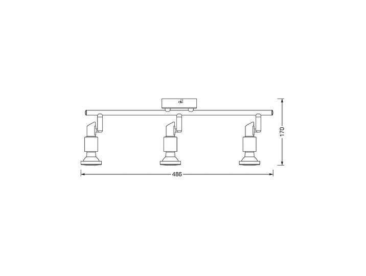 OSRAM Deckenstrahler, silber, Metall 3-flg. GU10-LED 2.700 K, chrom / silber, Aluminium