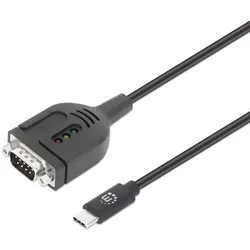 Manhattan 154499 Serien-Kabel Schwarz 1 m USB Typ-C DB-9