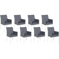 GARTENSTUHL 8er-Set Aluminium grau Bacoli