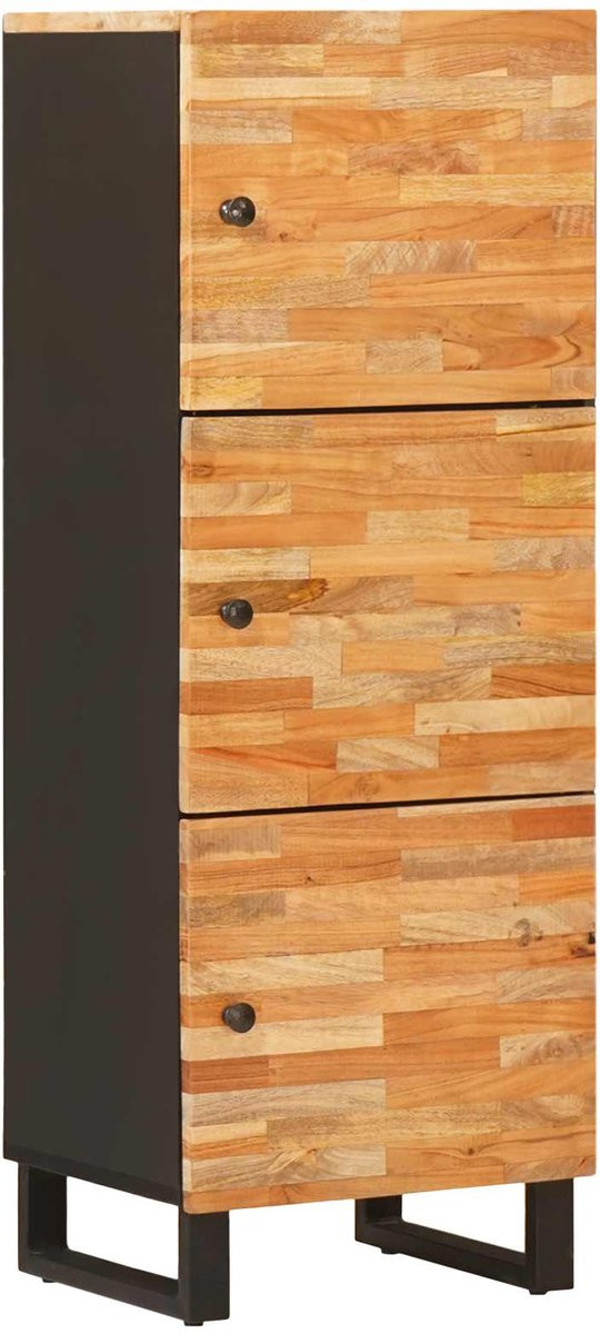 vidaXL Highboard Opbergkast van Massief Mango Hout - Bruin - B: 40 cm, D: 33 cm, H: 110 cm