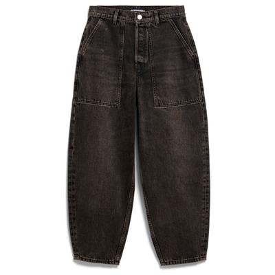 ARMEDANGELS - Women's Baarly High Worker Barrel Jean - Freizeithose Gr 34 - Length: 32'' schwarz
