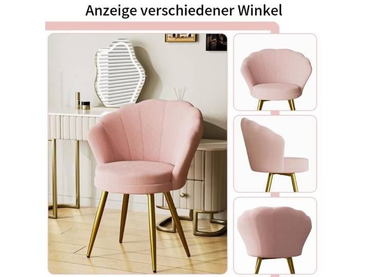 Chaise de coiffeuse en velours motif coquillage confortable et rembourrée style nordique idéale pour la salle à manger XJING