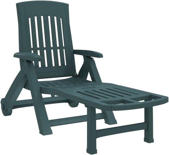 Famanu Liegestuhl Faltbar - Fünf Verstellbare Positionen - 160 x 71 x 101 cm - Grün