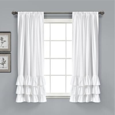 Lush Decor Allison Ruffle Window Curtain Panel Pair
