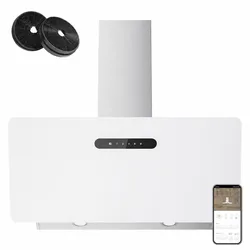 CIARRA Kopffreihaube 90 cm Dunstabzugshaube A+++ 650 m3/h WIFI + APP & Touchsensor-Sensortasten Booster VM9736KW