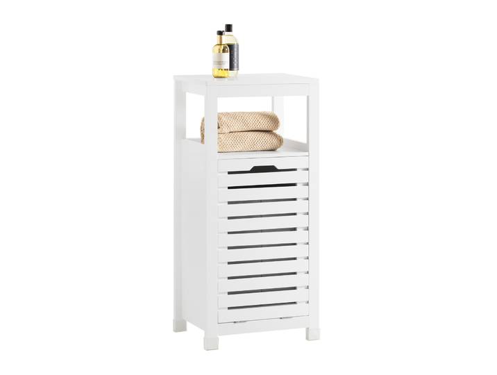 SoBuy BZR67-W armoire à linge avec sac à linge pliable sacs à linge collecteur de linge coffre à linge panier à linge armoire de salle de bain