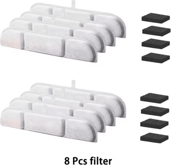 Inspire Curations PureFlow Activated Carbon Filters For Cat Water Fountains 8pcs Filters 1set