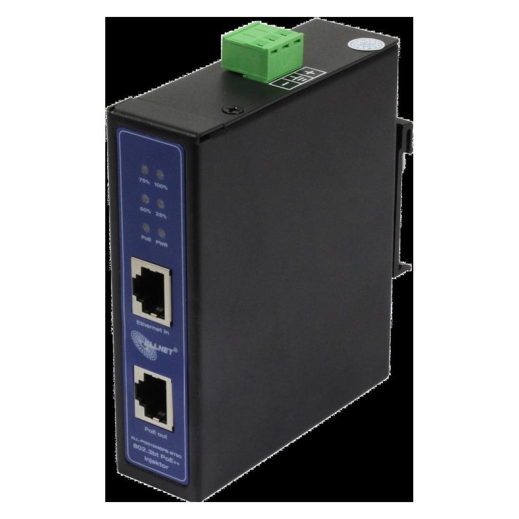 Allnet PoE Injektor Industrial MultiGigabit . PoE BT mit Power-Booster (15,4W/30W/90W) . DIN . ALLN (802.3af (PoE), 802.3at (PoE+), 802.3bt (PoE++), 90 W) (ALL-PI2015MGPB-BT90)