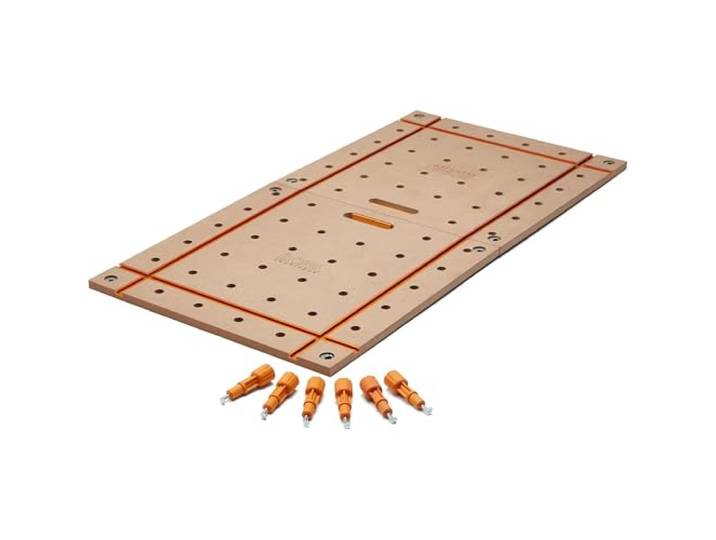 Bora Tausendfüßler Werkbank 2 x 1,2 m T-Schienen-Tischplatte, 20 mm große Hundelöcher