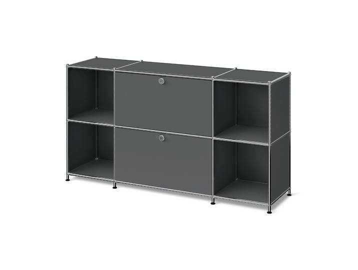 Tchibo - Sideboard Metall »Cn3« mit 2 Klappenfächern - 153x40x82,5cm - chrom -