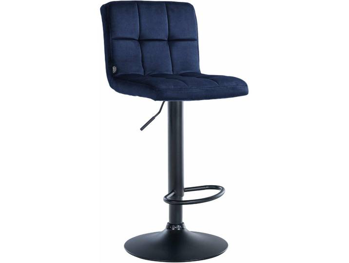 CLP Barhocker Samt Blau, Metall, 46x94x47 cm, Esszimmer, Barmöbel, Barhocker