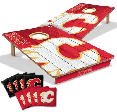 Skip's Garage Calgary Flames NHL Tailgate Cornhole Board Set