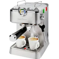 Proficook Espresso/Kaffeemaschine, Siebträgermaschine, Silber