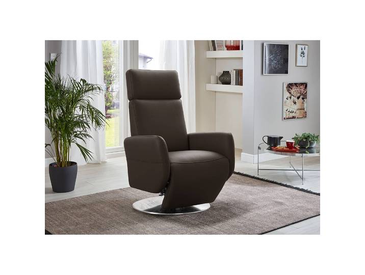 Relaxsessel Bosville Braun Echtleder Pua Manuelle Verstellung Relaxfunktion 71 x 110 x 82cm