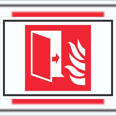 HB-Druck Brandschutztür Brandschutz Symbol Schild A6 (105x148mm)