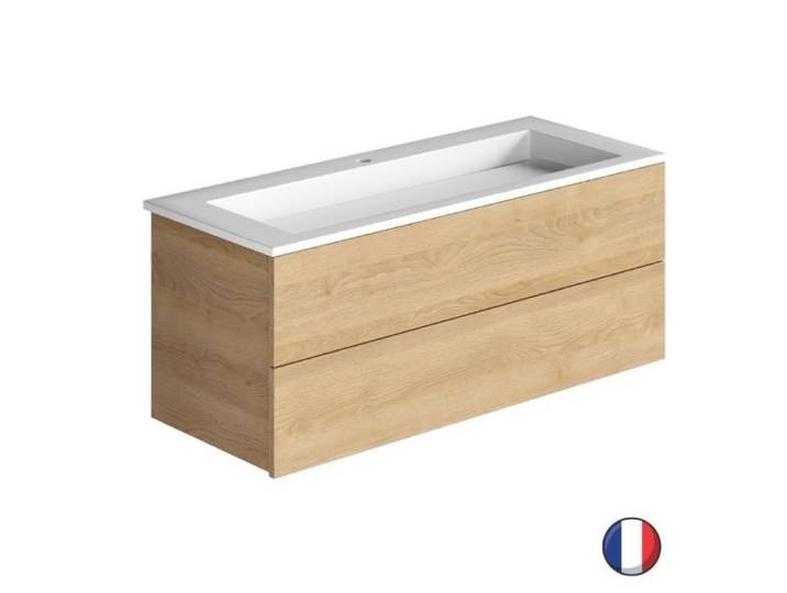 Meuble simple vasque BURGBAD Cosmo 120 cm chêne