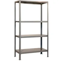 SimonRack Fileclick schraubenloses Metallregal 4 Böden. Farbe GRAU 1600x1000x360 mm