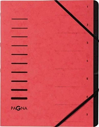 PAGNA Ordnungsmappe "Sorting File", 7 Fächer, rot