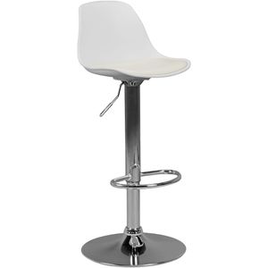 AMSTYLE Barhocker KORSIKA, SPM2.002, mit Lehne, 60-82cm Sitzhöhe, Kunstleder, weiß
