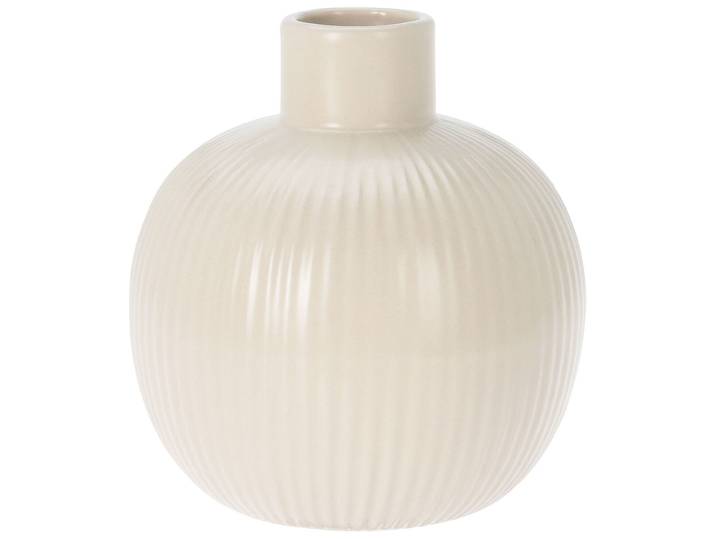 Keramikvase, beige, edle Blumenvase lasiert, 11 x 13 cm