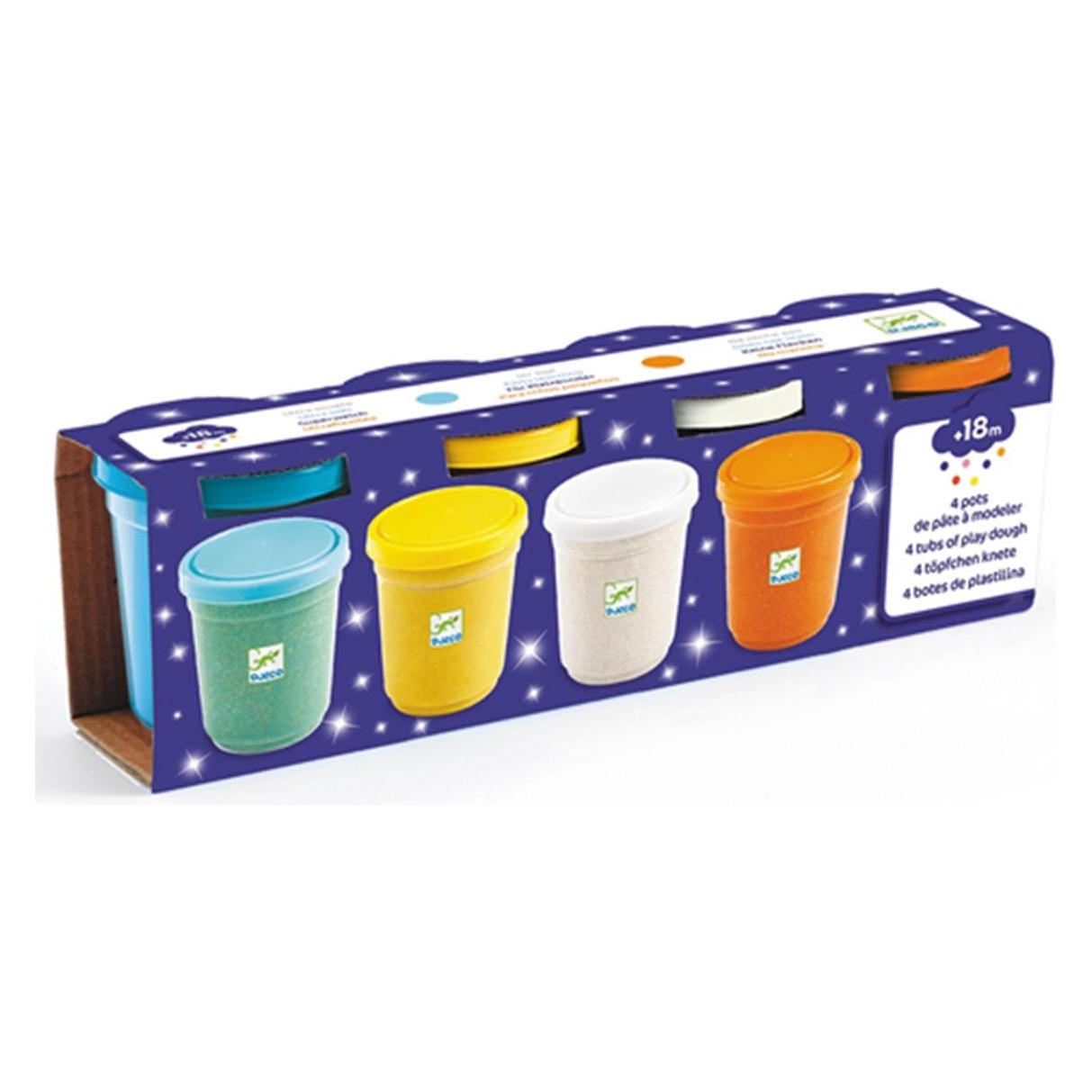 Djeco Knete (4 Farben ass) Glitter (5409029)