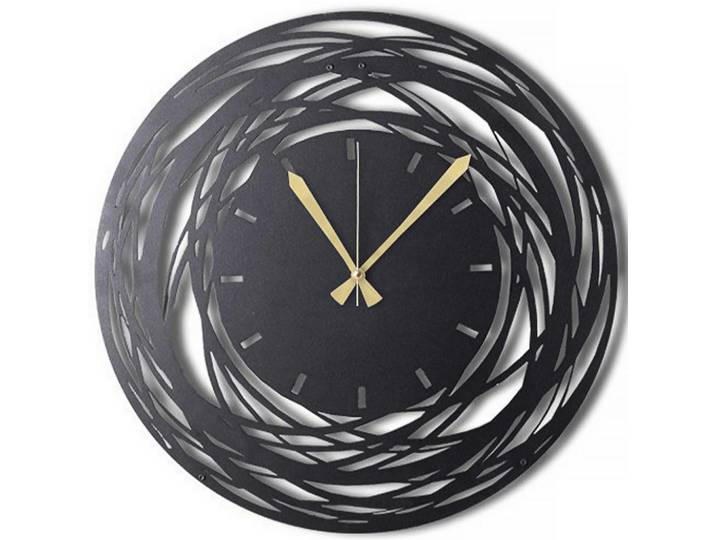 Wanduhr, Schwarz, Metall, 70x70x0.2 cm, Dekoration, Uhren, Wanduhren