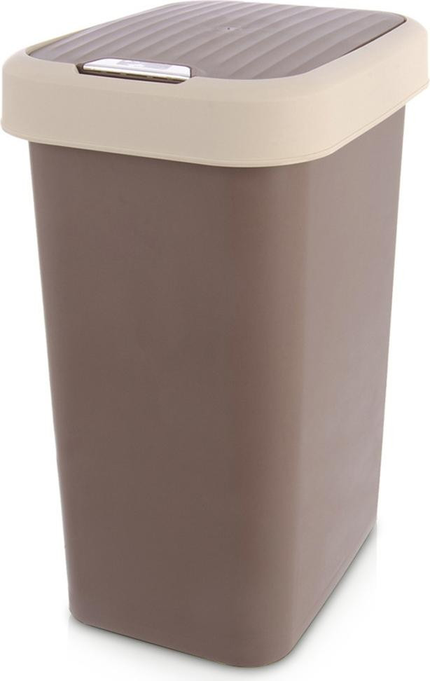 Orion Afvalbak met deksel, Bruin, 25 liter