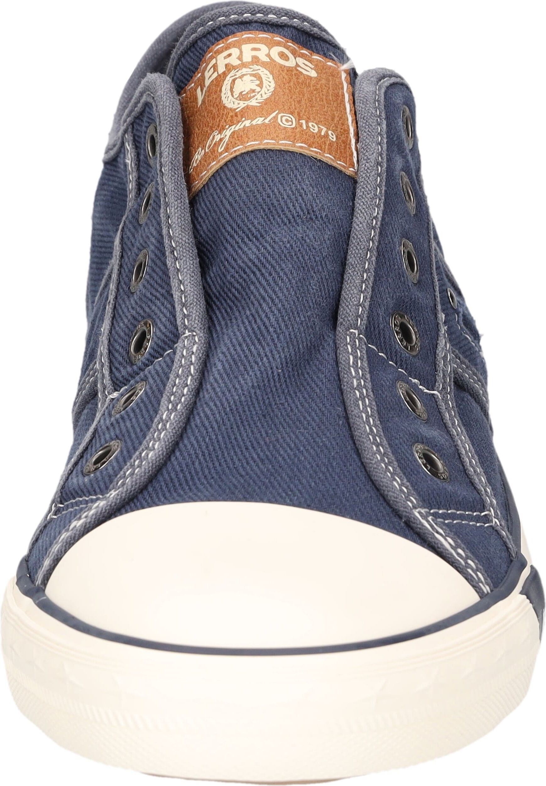 Slip-On Sneaker LERROS, Herren, Gr. 41, Textil, blau (jeansblau), kontrastfarbene Details, Schuhe Slip-On Sneaker, Schlupfschuh, Halbschuh, Sneaker im lässigen Look jeansblau 41, Textil