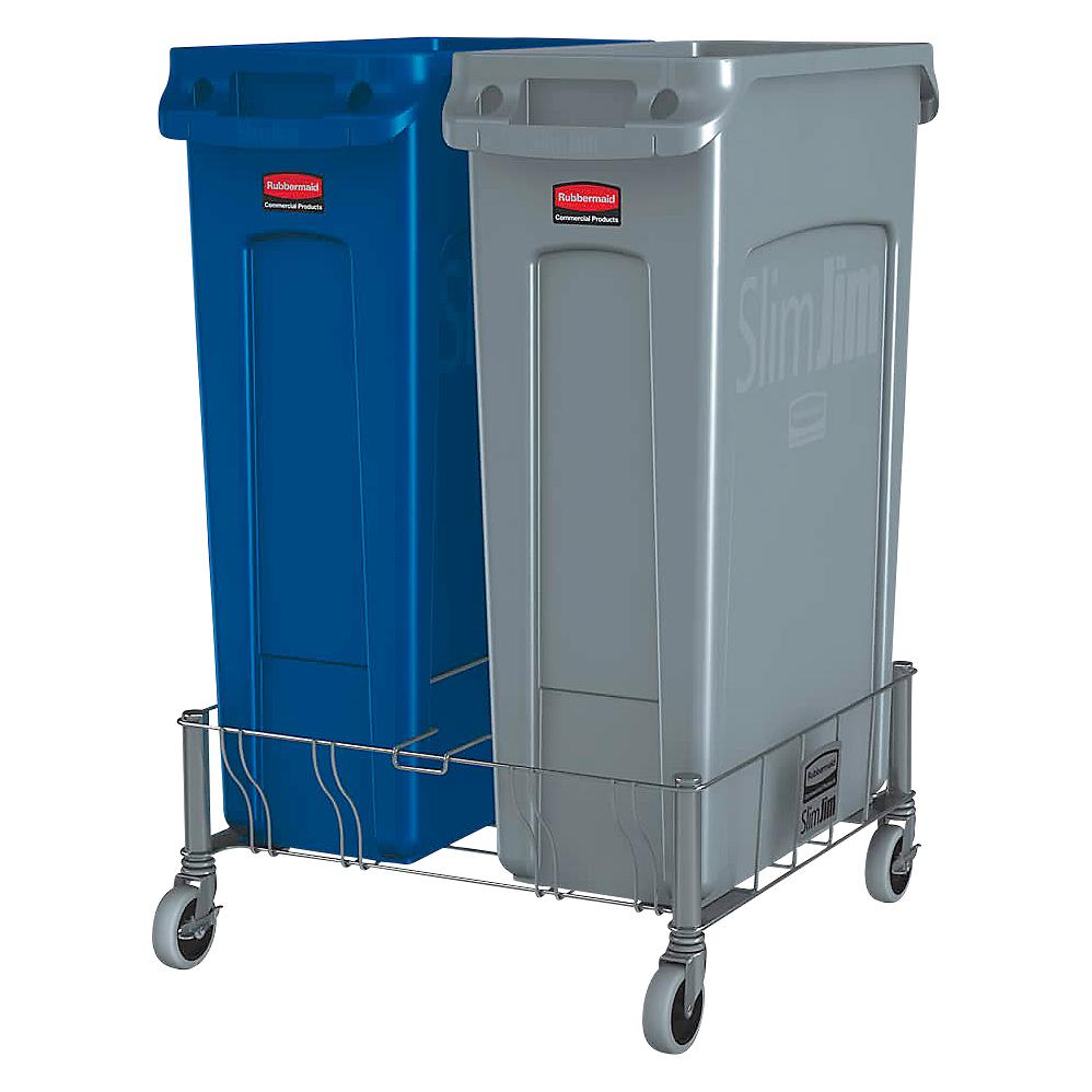 Rubbermaid Transportroller aus Edelstahl, für Abfallbehälter Slim Jim (1956191)