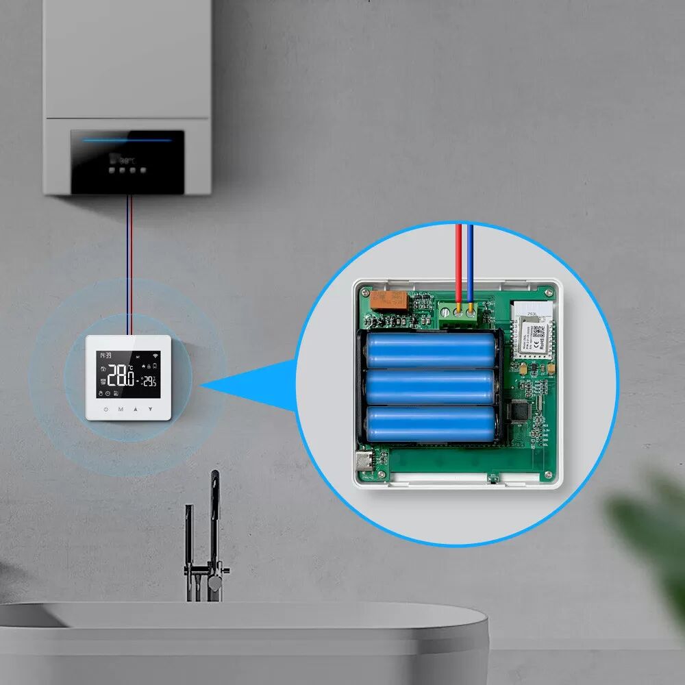 INF Thermostat WiFi Intelligent WT198 pour le Contrôle des Chaudières à Eau/Gaz