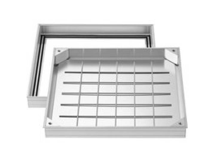 VEVOR Schachtabdeckung mit Rahmen 50 x 50 cm, Unsichtbarer Schachtdeckel Auspflasterbarer Klärgrubendeckel aus Aluminiumlegierung für Integrierten Abflusskanal auf Gehwegen in Gärten auf Terrassen
