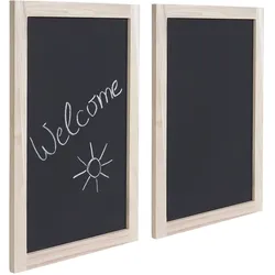 2er-Set Wandtafel MCW-C18, Kreidetafel Schreibtafel Schiefertafel Dekotafel Notiztafel ~ 60x40cm