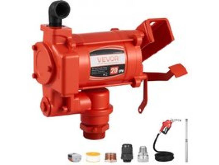 VEVOR Pompe Transfert Carburant 230 V CA Pompe Transfert Diesel Électrique 76 L/min, avec Pistolet Carburant Arrêt Automatique, Tuyau de Refoulement, pour Essence, Kérosène, Biodiesel, Mélange Éthanol