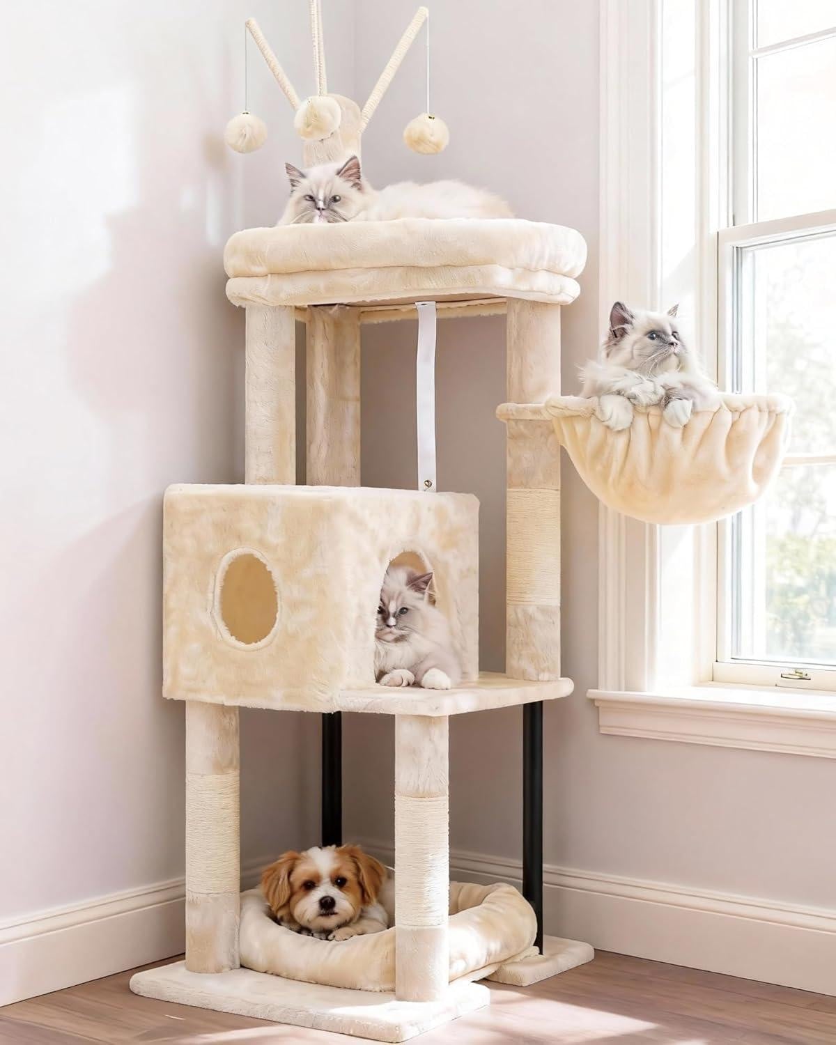 Beige krabpaal voor katten HCT202SM