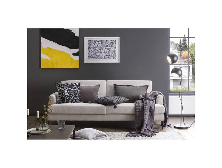 Kissenhülle Black Crowd Schwarz/Beige 45 x 45cm Samt