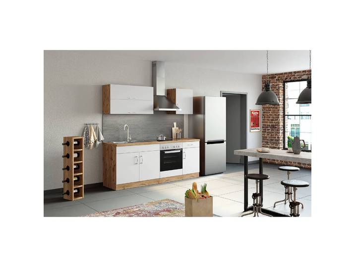 Hängeschrank Sorrento II 100cm Weiß/Wotaneiche Dekor/Weiß