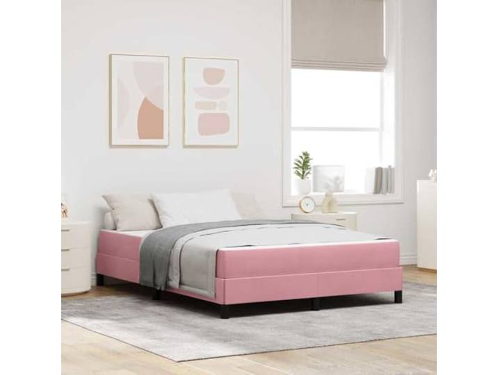 YUOTYRKTEJRSG Stoffbezogen Elegantes Design Boxspringbett Rosa 160 x 210 cm Boxspringbett mit Matratze Rosa 160 x 210 cm Stoff Kaltschaum Taschenfederkern Lattenrost Stabil Schlafzimmer Doppelbett
