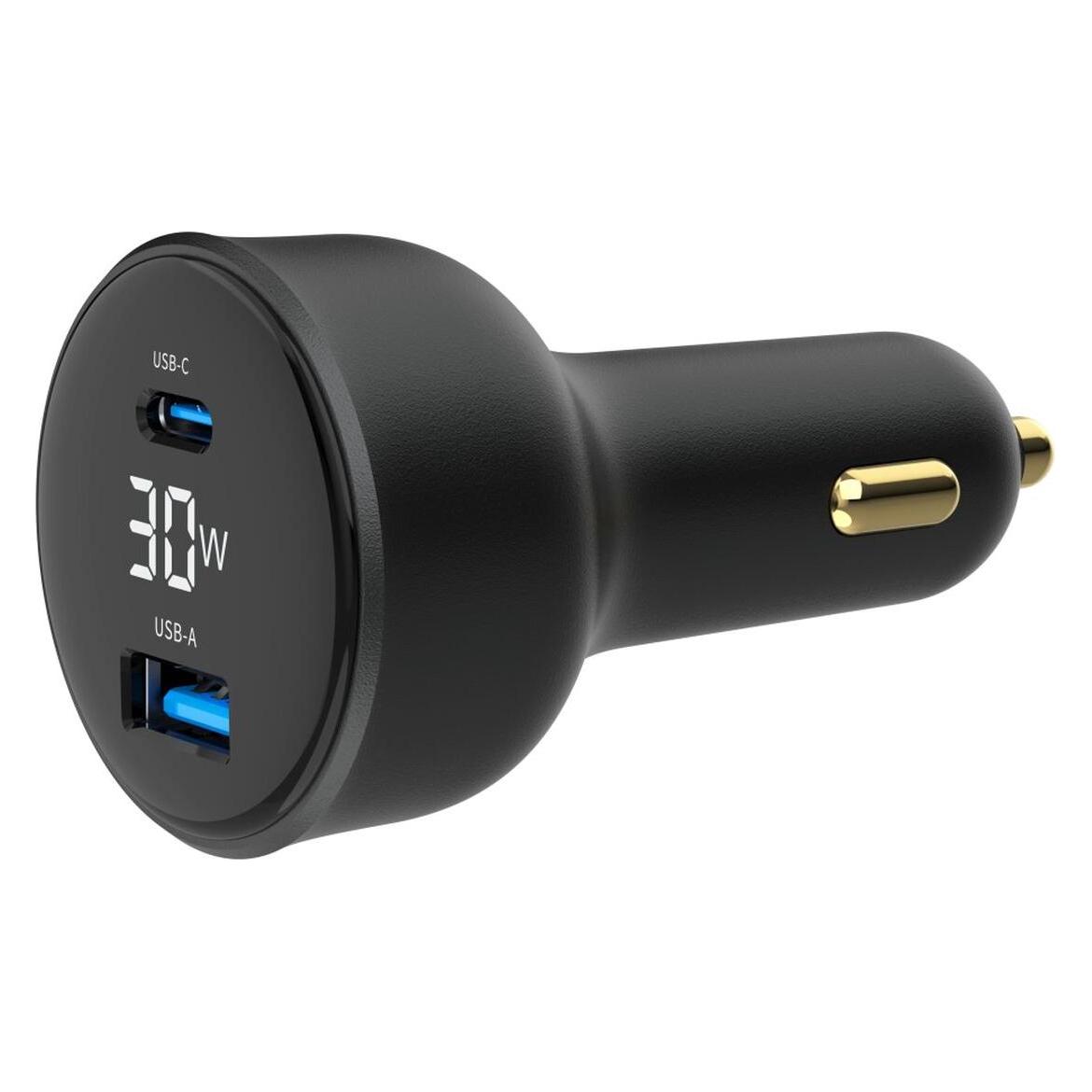 Gembird 2-Port USB Car Fast Carger with LCD Display (TA-UC-AC2PD30LCD-CAR-01)